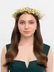 Оранжевый венок на голову с цветами