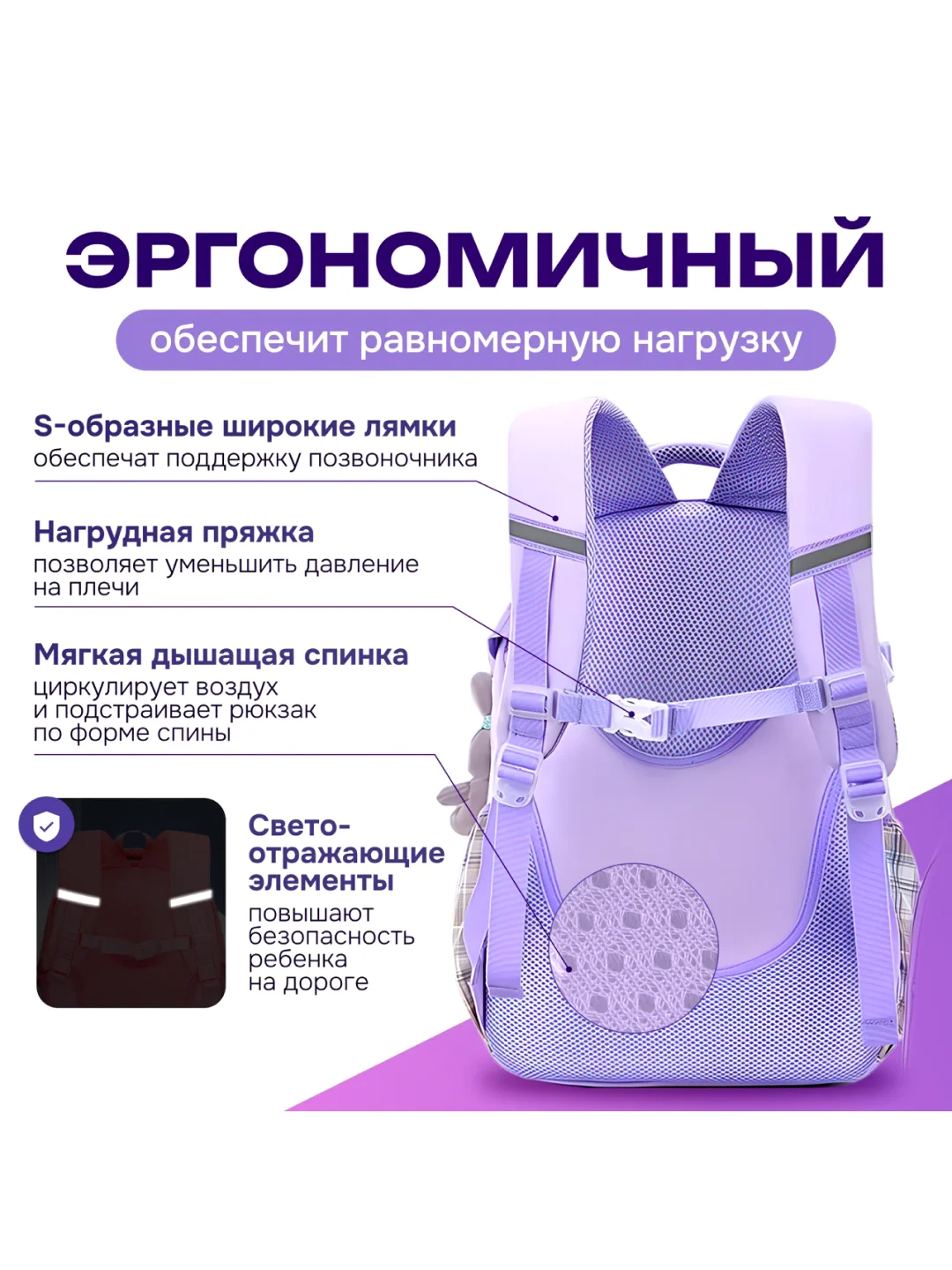 Рюкзак школьный для девочек ортопедический