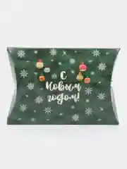 Зеленый коробка подарочная, новогодняя, 11 см х 8 см х 2 см