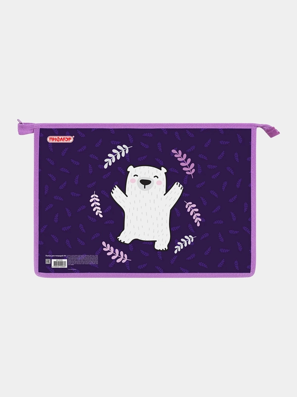 Папка для тетрадей ПИФАГОР "Happy bear", А4, 1 отделение, картон/пластик