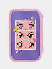 Пенал ПИФАГОР "Anime eyes", 3 отделения, ламинированный картон, 19х11 см