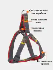 Красный шлейка с поводком для собак и кошек