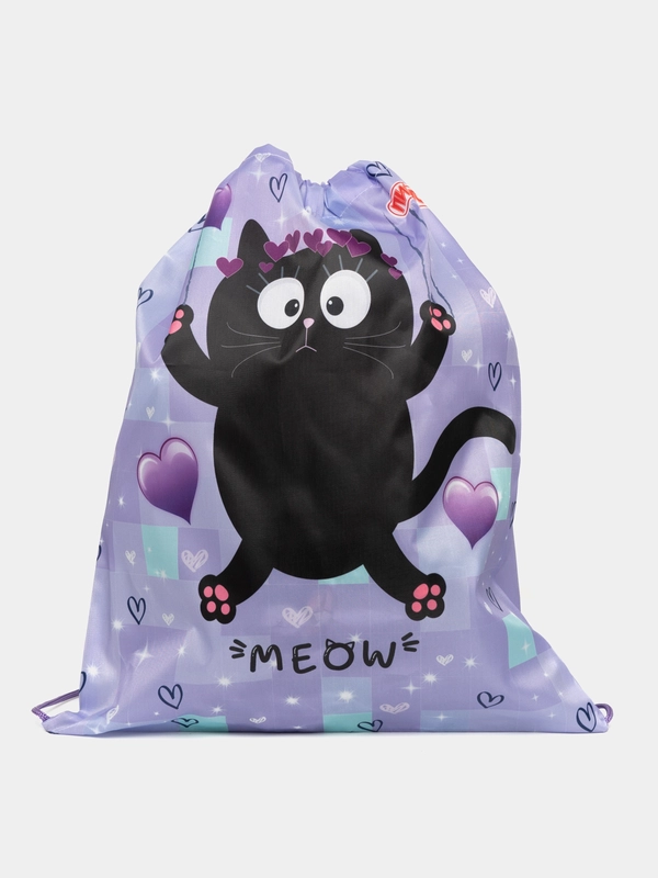 Мешок для обуви Пифагор Falling cat, сумка для сменки в школу, чехол 1 отделение