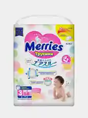 Подгузники-трусики для детей Merries, размер M, 6-11 кг, 58 штук
