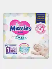Подгузники для новорожденных Merries, до 5 кг, размер NB, 90 штук