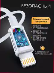 Кабель зарядный 1 м, 2 м для iPhone, Type C - Lightning, USB с поддержкой быстрой зарядки,