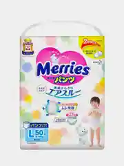 Подгузники-трусики  для детей Merries, размер L, 9-14 кг, 44+6 штук