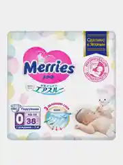 Подгузники  для детей с малым весом Merries, размер NB-XS, 38 штук