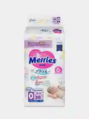 Подгузники  для детей с малым весом Merries, размер NB-XS, 38 штук
