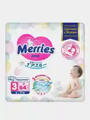 Подгузники для детей Merries, размер M, 6-11 кг, 64 штуки