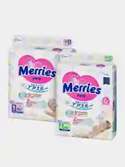 Подгузники Merries для детей, Набор на рождение, NB до 5кг 90 штук, S 4-8кг 82 штуки