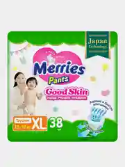 Подгузники-трусики Merries Good Skin, размер XL, 12-19 кг, 38 штук