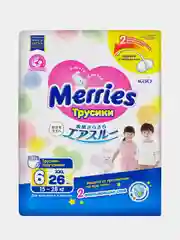 Трусики-подгузники Merries для детей, размер XXL 15-28 кг, 26 штук