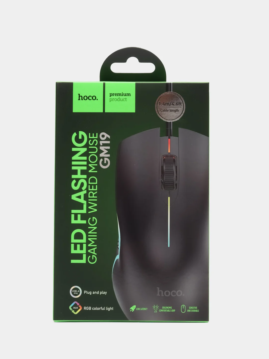 Мышь игровая проводная HOCO GM19 LED RGB-подсветка 1.4 м