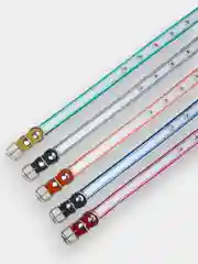Серый ошейник для собак из капрона, цветной, со светоотражающей лентой