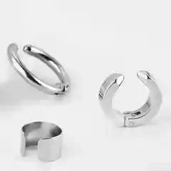 Серебряный каффы клипсы набор из 3х штук