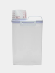 Емкость, контейнер для сыпучих продуктов, 2 литра, с мерным стаканом
