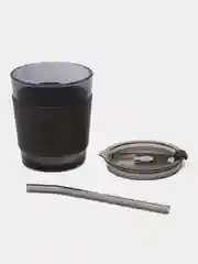 Медный стеклянный стакан с трубочкой, кружка с соломинкой и чехлом, для напитков, 350-450 мл