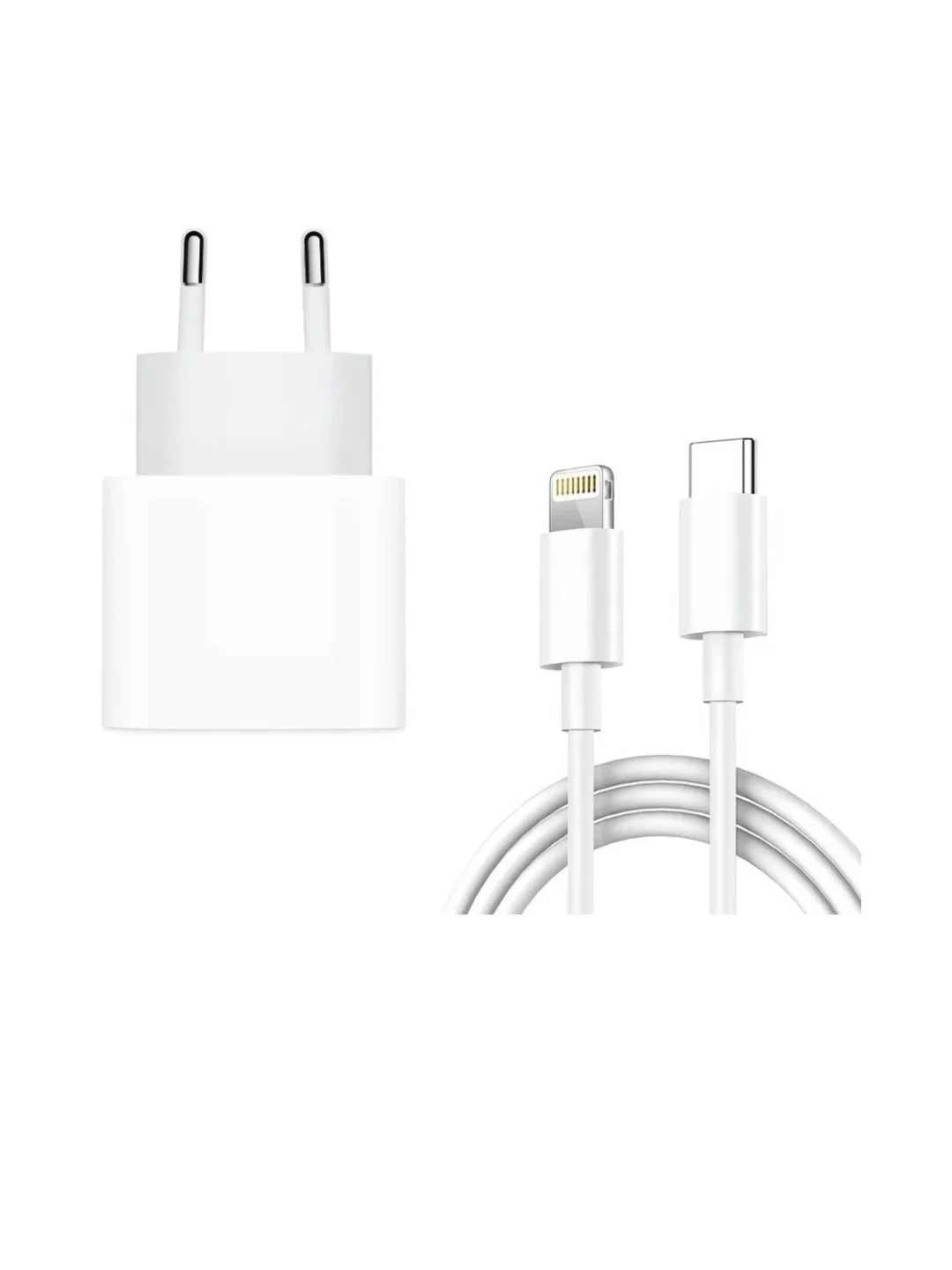 Комплект зарядки 20w+ кабель lightning Type-C 1m (No Logo)