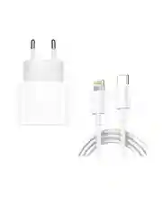 Комплект зарядки 20w+ кабель lightning Type-C 1m (No Logo)