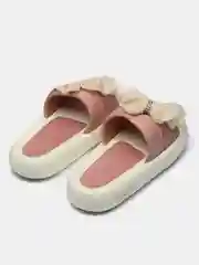 Розовый сланцы женские с бантом