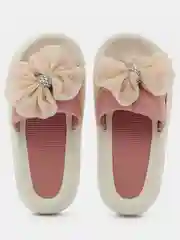 Розовый сланцы женские с бантом