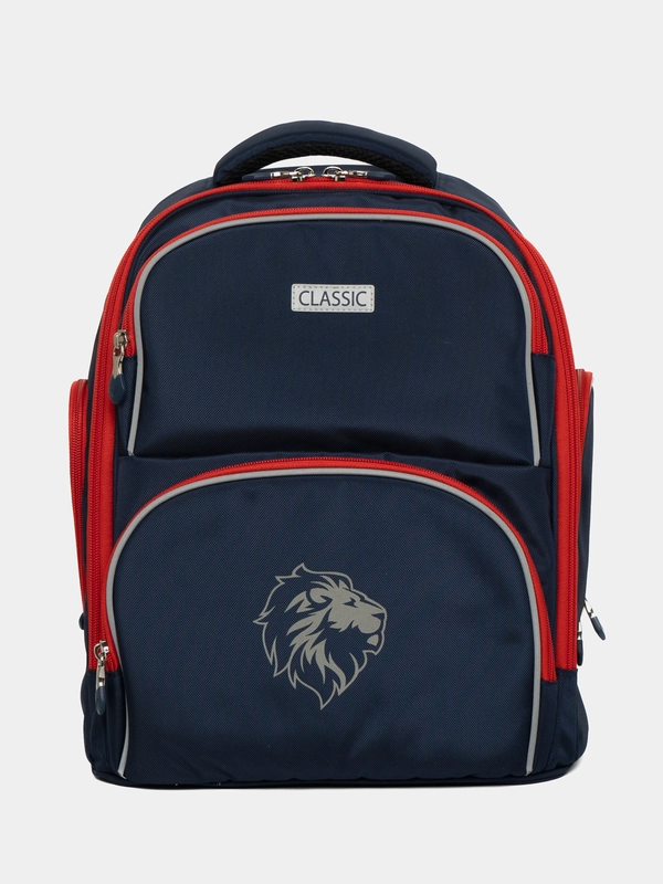 Рюкзак школьный, детский портфель ортопедический Brauberg легкий каркас, Lion 228829