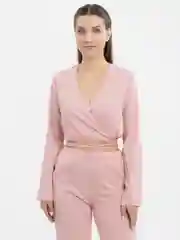 Пудровый костюм женский брючный