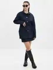 Синий меланж костюм женский джинсовый