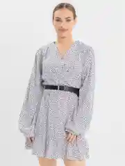 Белый платье женское "Сердечки", с длинным рукавом