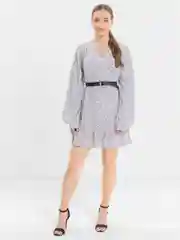 Белый платье женское "Сердечки", с длинным рукавом