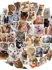 Бежевый наклейки котики