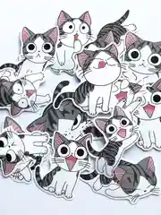 Серый наклейки котики