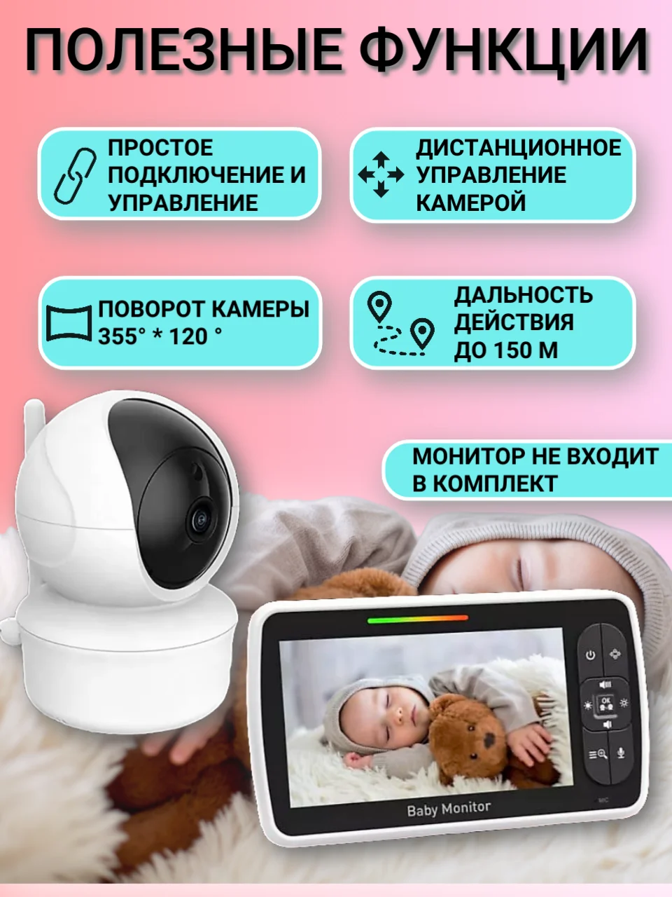 Доп. камера к беспроводной видеоняне Baby Monitor SM650