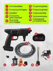 Портативная аккумуляторная автомойка PRO версия, мойка высокого давления, мойка авто