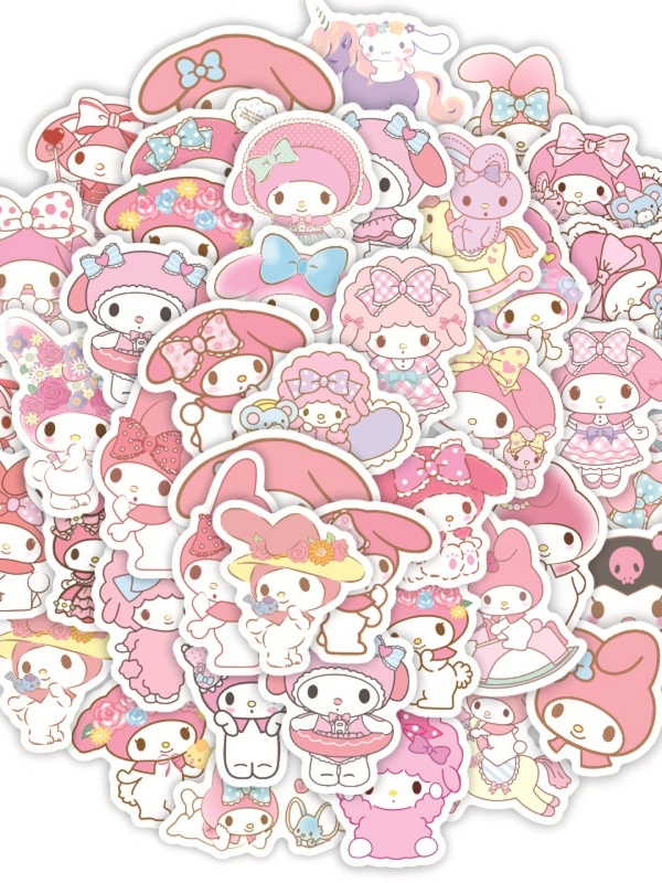 Стикерпак, стикеры, наклейки Куроми, Мелоди, Хеллоу кити.  Набор наклеек Hello Kitty