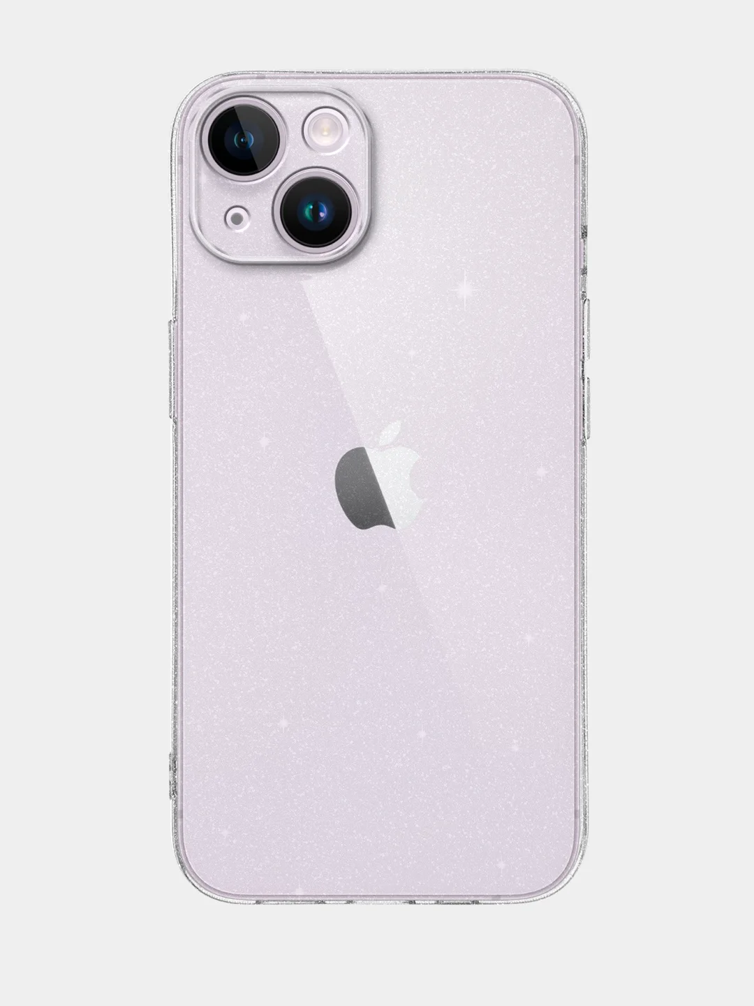 Прозрачный блестящий чехол для Apple iPhone 14 силиконовый BROSCORP прозрачный, бортик- защита камер
