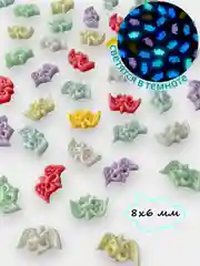 Карамельный объемные фигурки для дизайна ногтей 3d, цветы, бабочки, рыбки, свинки, наборы