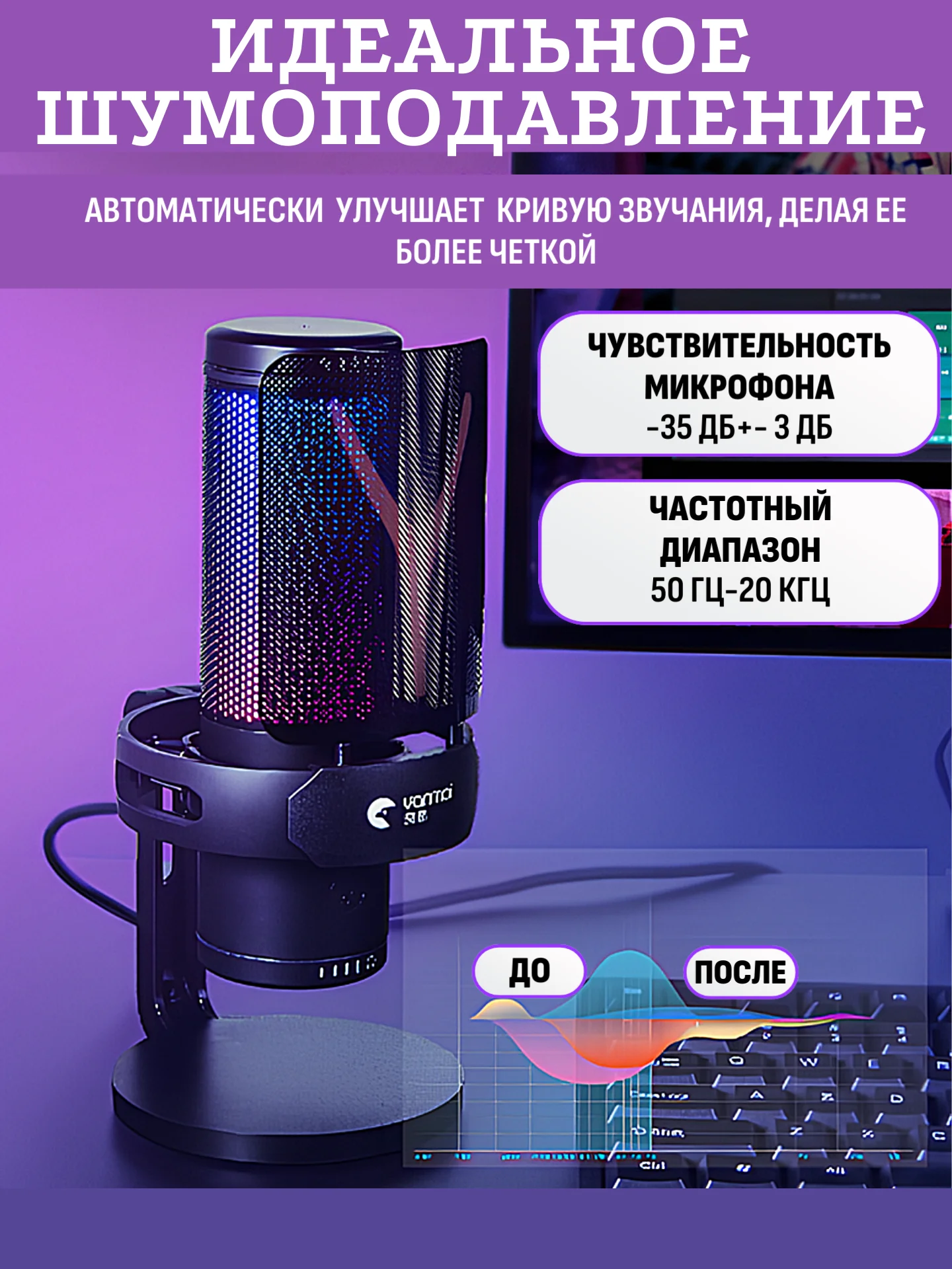 Микрофон для пк игровой USB
