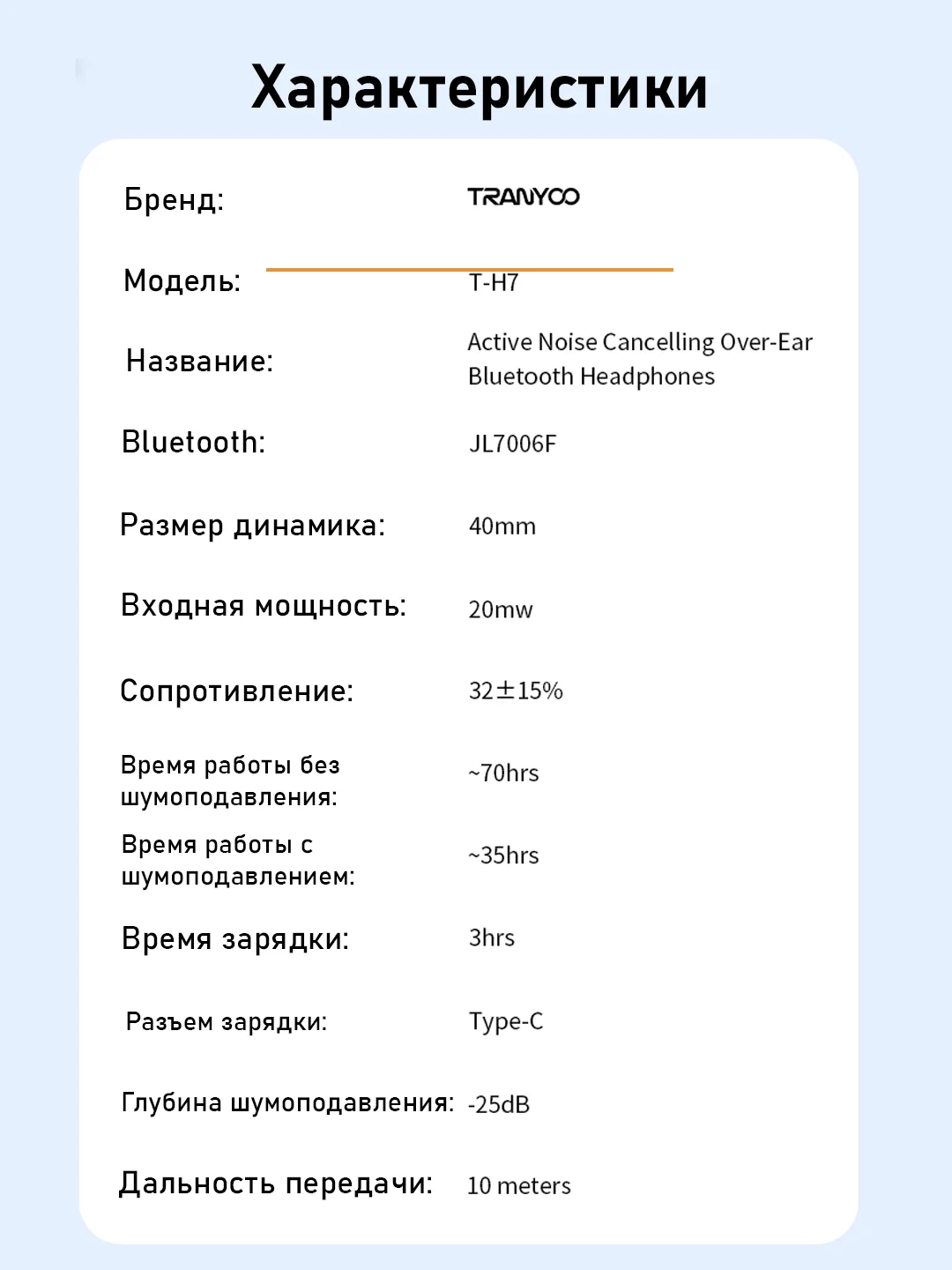 Угольный беспроводные наушники Tranyoo Wireless Stereo Earphone