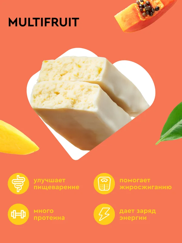 Протеиновый батончик ProteinRex EXTRA "Манго-папайя", без сахара, 40 г