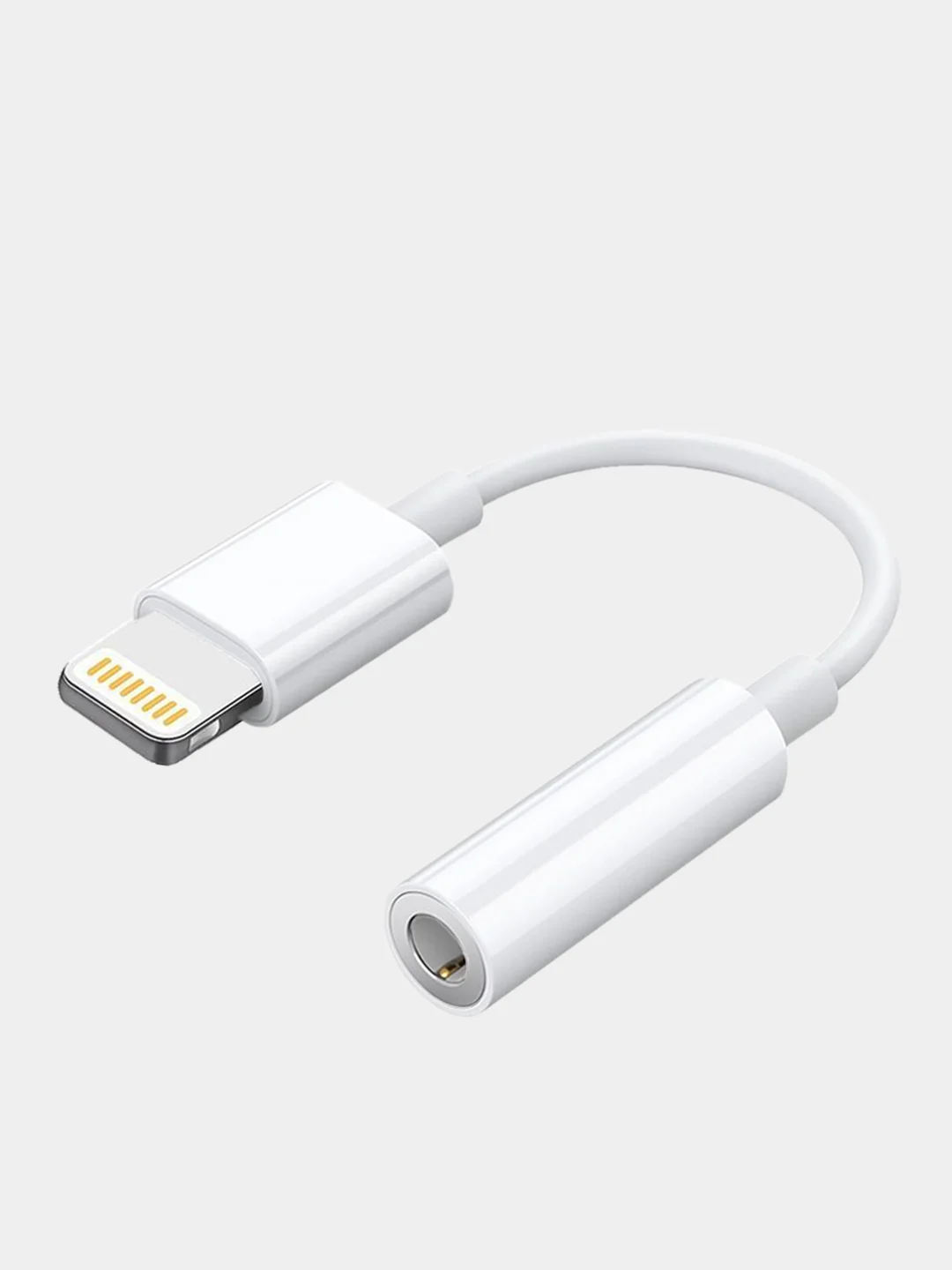 Белый переходник для наушников iPhone адаптер lighting - 3,5 mm jack кабель aux