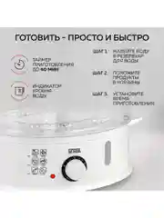 Пароварка GFS-5MPP, 9 л, чаша для риса, 3 уровня, функция долива воды