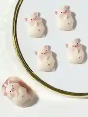 Молочный объемные фигурки для дизайна ногтей 3d, цветы, бабочки, рыбки, свинки, наборы