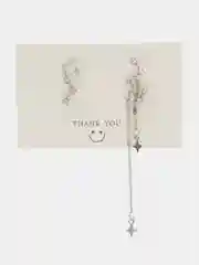 Серебряный серьги женские ассиметричные