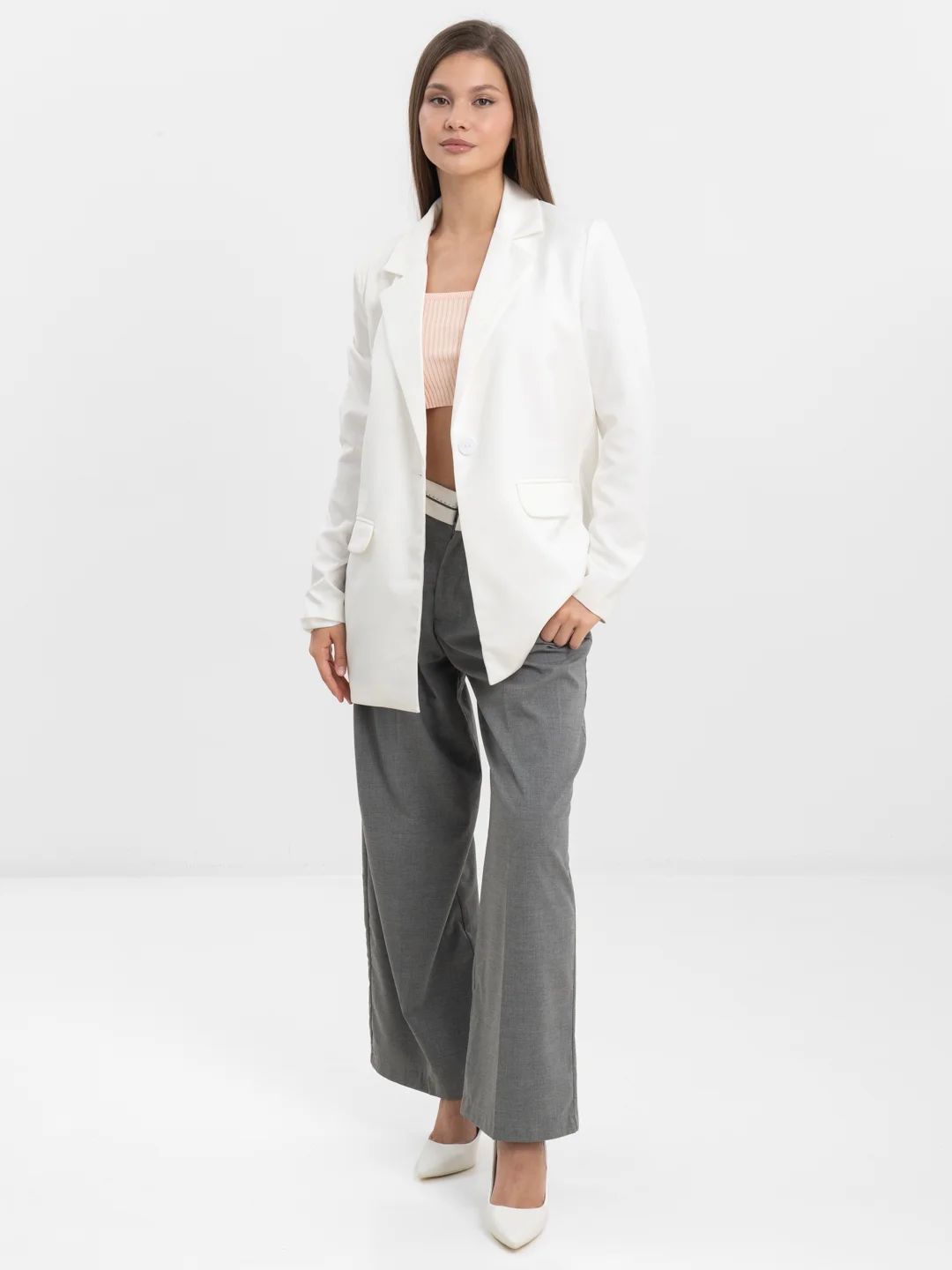 Карамельный пиджак женский oversize / Пиджак оверсайз офисный классический