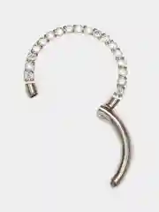 Серый металлик кольцо-кликер для пирсинга, из титана, со стразами, серия "TITANIUM", для носа, уха