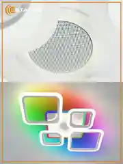 Белый управляемая светодиодная  потолочная люстра с пультом Estares  OVAL RGBmusic 85W бел и чер