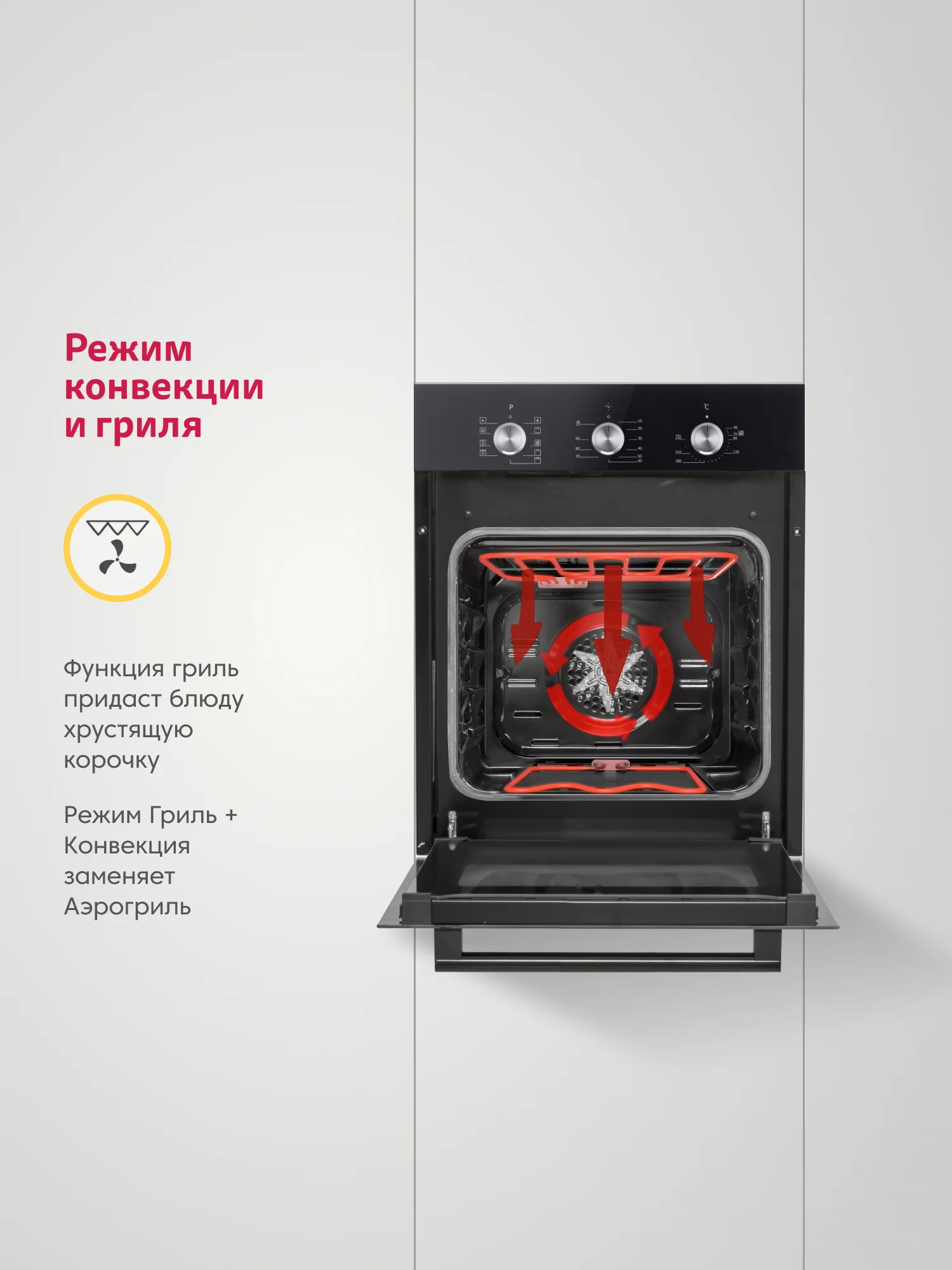 Электрический духовой шкаф B4EB19070 B4EM19071, 9 режимов работы, конвекция, гриль