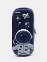 Кораллово-розовый пенал школьный, для девочек, мальчиков, 3D рисунок, с жестким каркасом